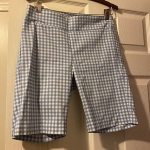 J McLaughlin masie shorts. Chambray/white gingham. Size 8